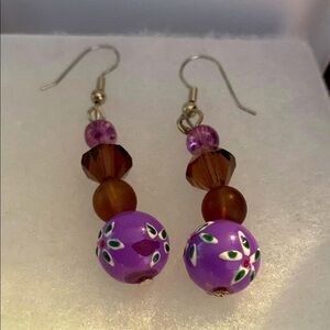 5 for $15 Elegant Purple Beaded Earrings